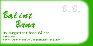 balint bana business card